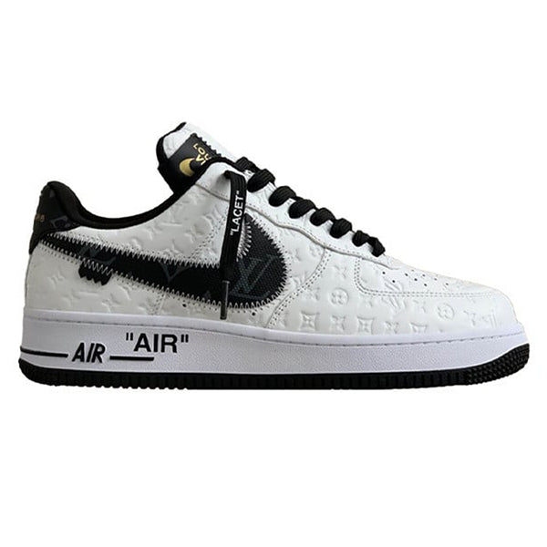 AF1 Low – White & Black Monogram Leather