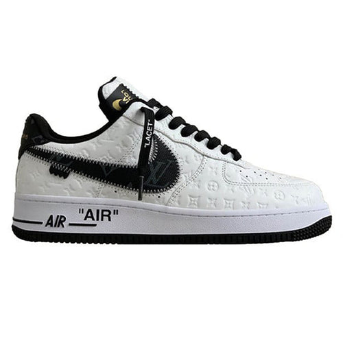 AF1 Low – White & Black Monogram Leather