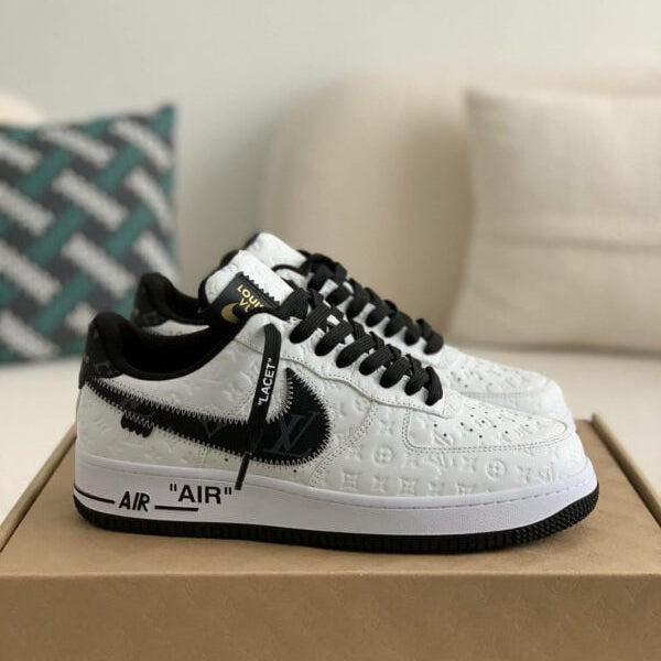 AF1 Low – White & Black Monogram Leather