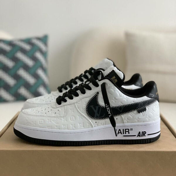 AF1 Low – White & Black Monogram Leather