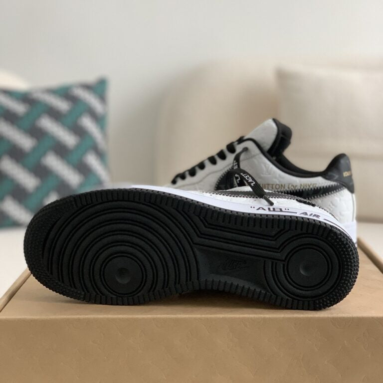 AF1 Low – White & Black Monogram Leather