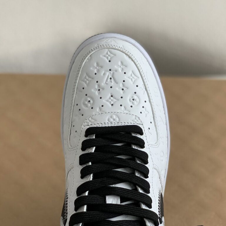 AF1 Low – White & Black Monogram Leather