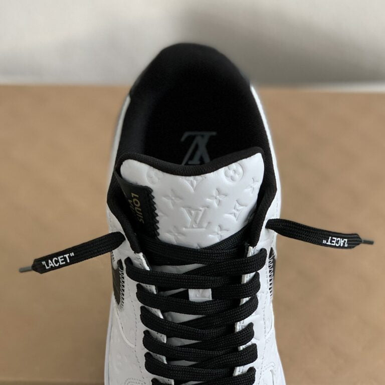 AF1 Low – White & Black Monogram Leather