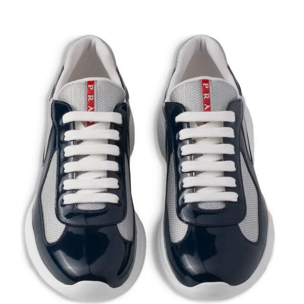 patent leather and technical fabric America's cup sneakers